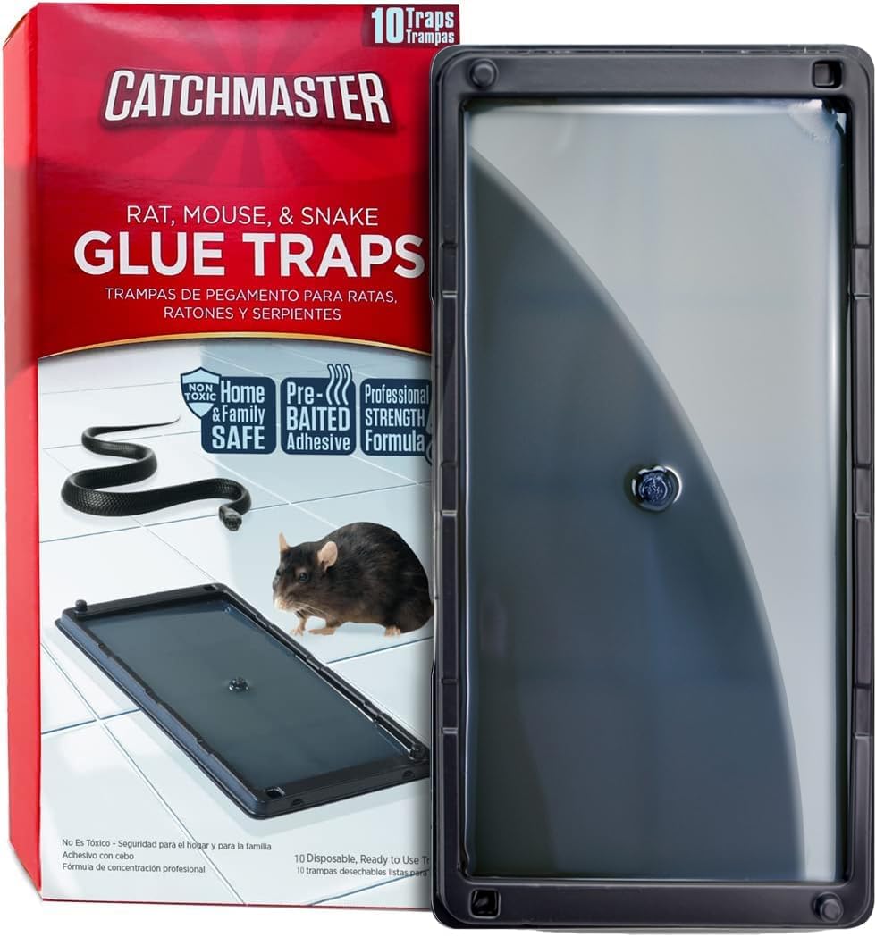10PK Catchmaster Pre-Baited Glue Traps - Pet Safe Pest Control