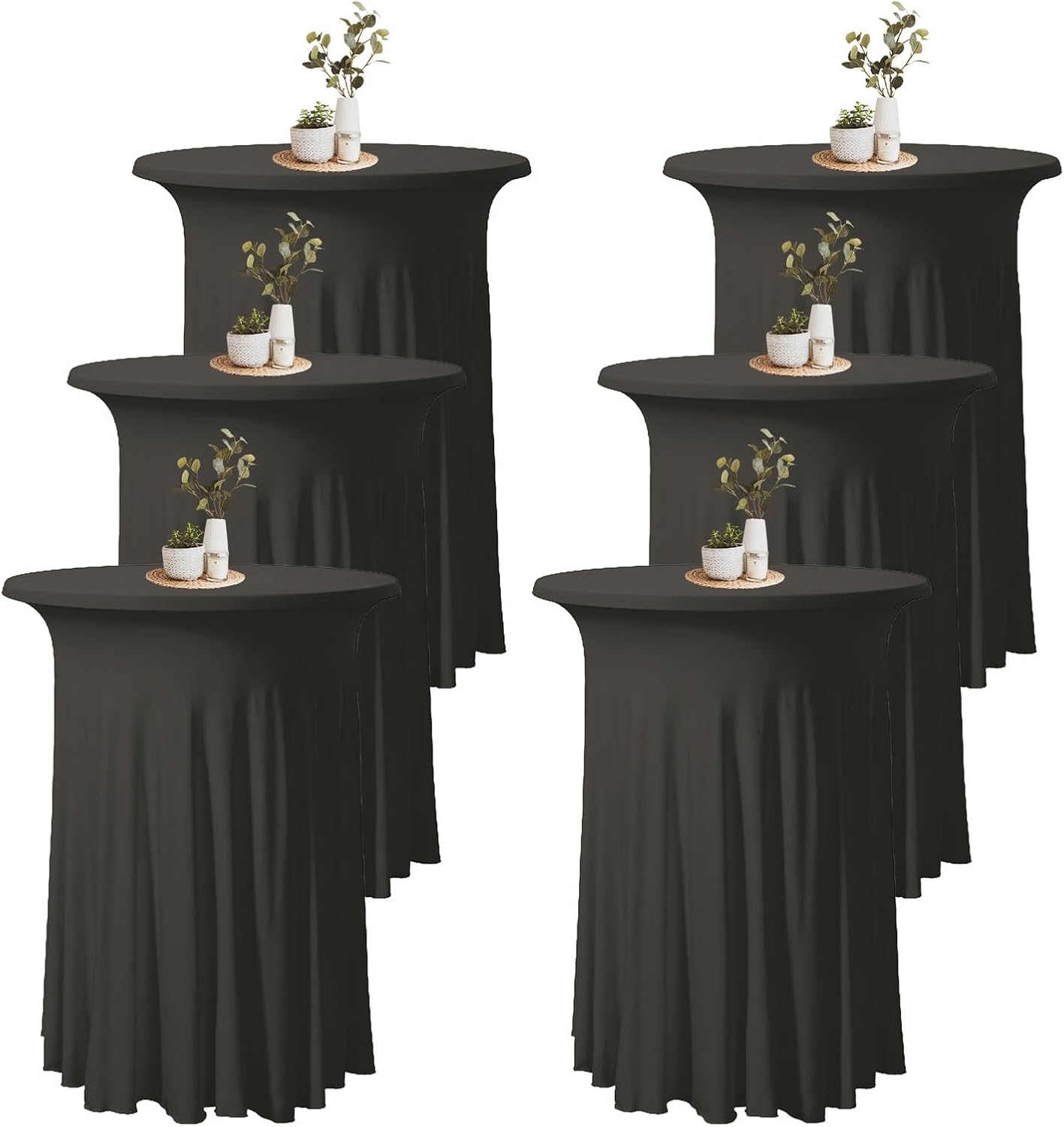 Black Spandex Table Skirt - Stylish Cocktail Cover