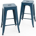 24 Inch Metal Bar Stools Backless Counter Height - Stackable