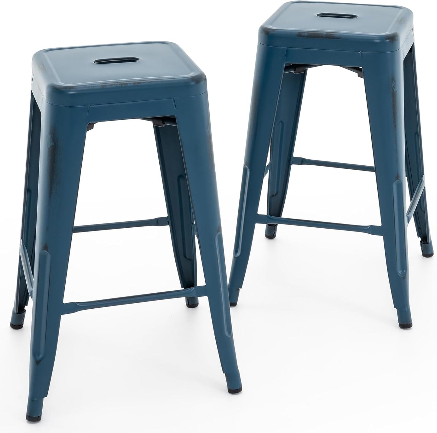 Stylish 24 Inch Metal Bar Stools for Indoor and Outdoor Use