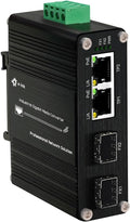 Mini Industrial 2 Ports Gigabit 30W PoE Media Converter - Hardened Din