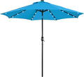 9FT Solar Powered Patio Umbrella - LED Lights & Crank Tilt