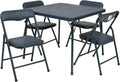 Mindy Kids Navy 5 Piece Folding Table and Chair Set - Space-Saving