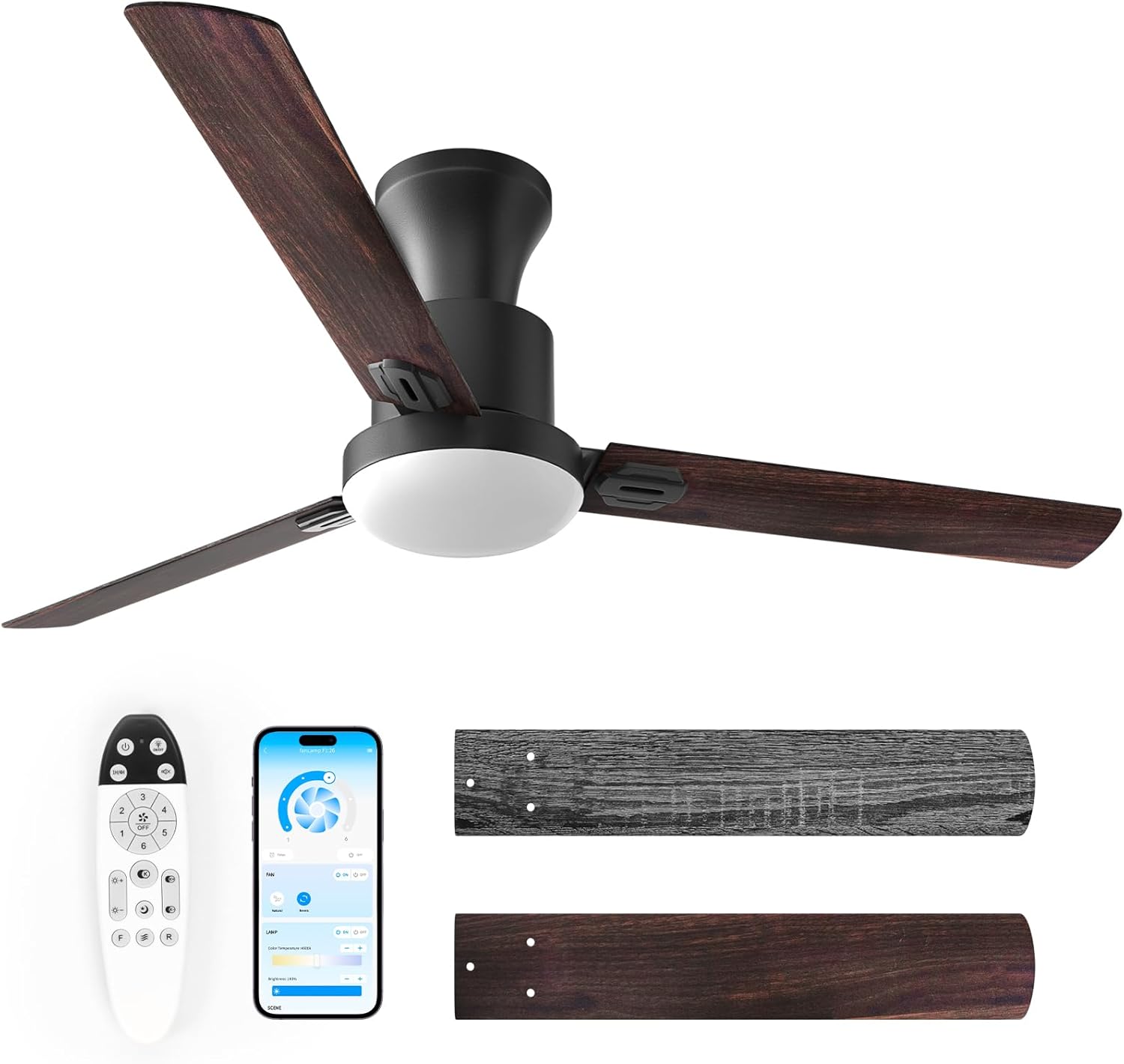 Obabala 60in Outdoor Ceiling Fan with Smart Remote Control