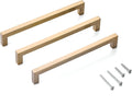 8 in Champagne Cabinet Pulls 10 Pack - Modern Square Drawer Handles