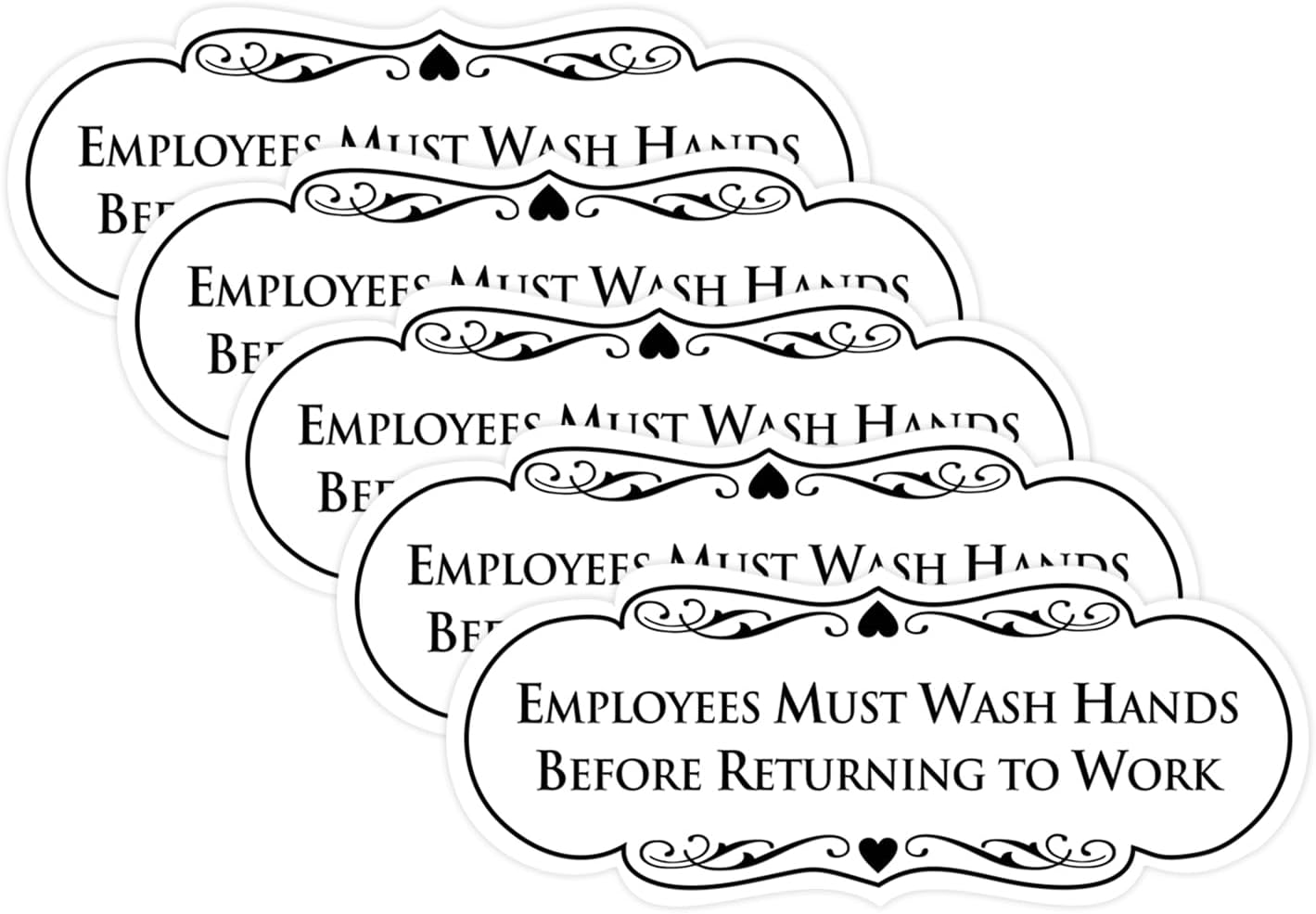 Employees Must Wash Hands Before Returning to Work Sign - 5 Pack