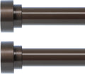 2 Pack Bronze Curtain Rods 30 to 42 in Adjustable Heavy Duty - Modern