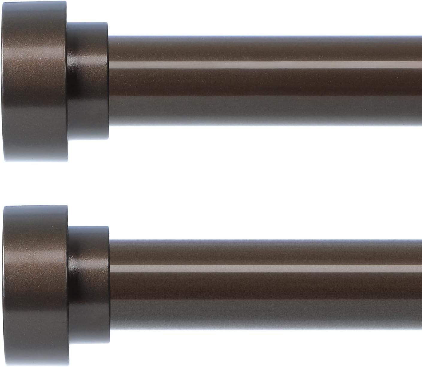2 Pack Heavy Duty Bronze Curtain Rods for Windows 30 to 42 Inch