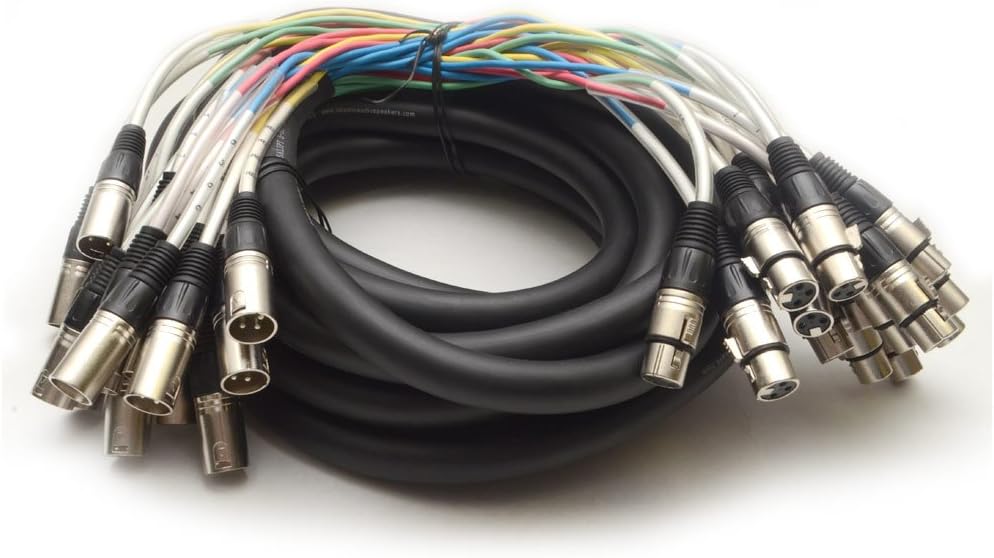 16 Channel XLR Snake Cable - 25 Feet Long for Pro Audio Use