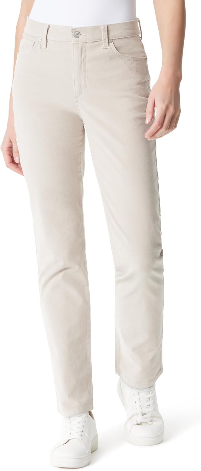 Gloria Vanderbilt Womens Amanda Corduroy Slim High Rise Pant