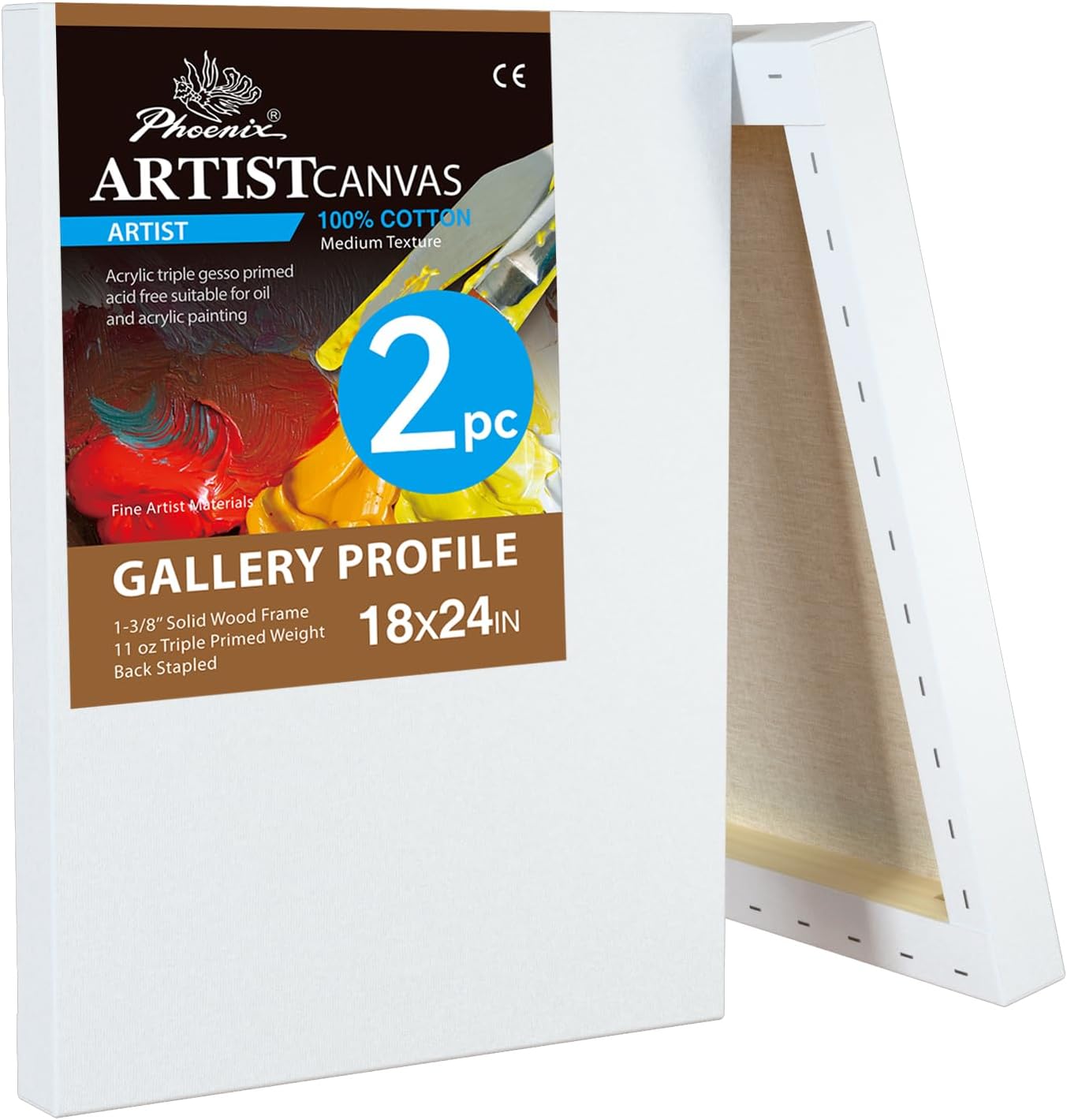 PHOENIX 18x24 Inch Gallery Canvas Pack for Professional Painting