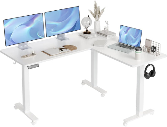 Claiks L Shaped Standing Desk Adjustable Height for Comfort