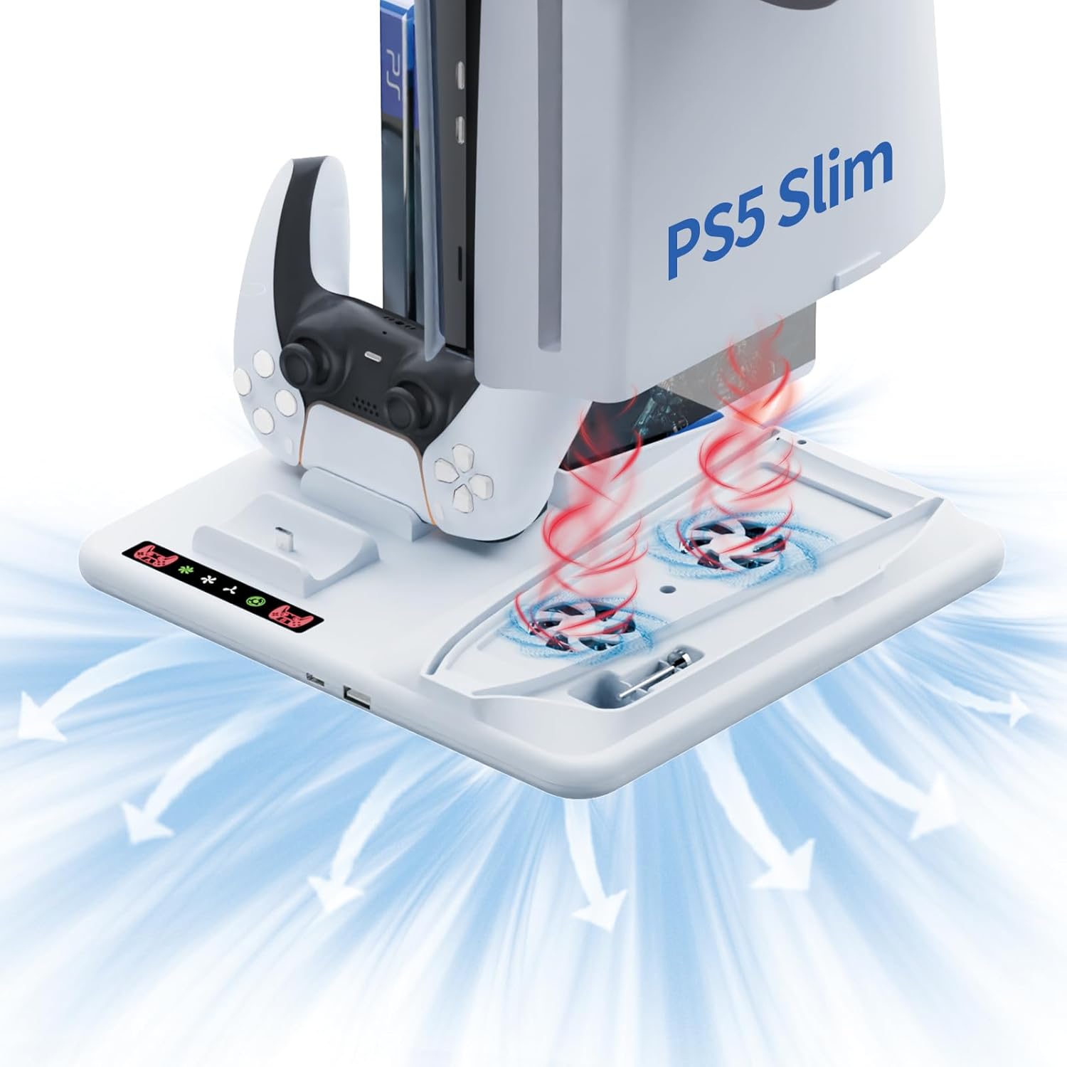 PS5 Slim Cooling Stand with Controller Charger