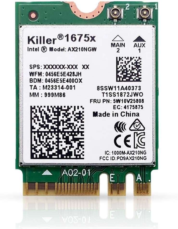 AX1675x Killer Series WiFi 6E Adapter for Gaming PCs