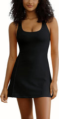 Active Tennis Dress for Women Featuring Built-in Bra and Pocket Design