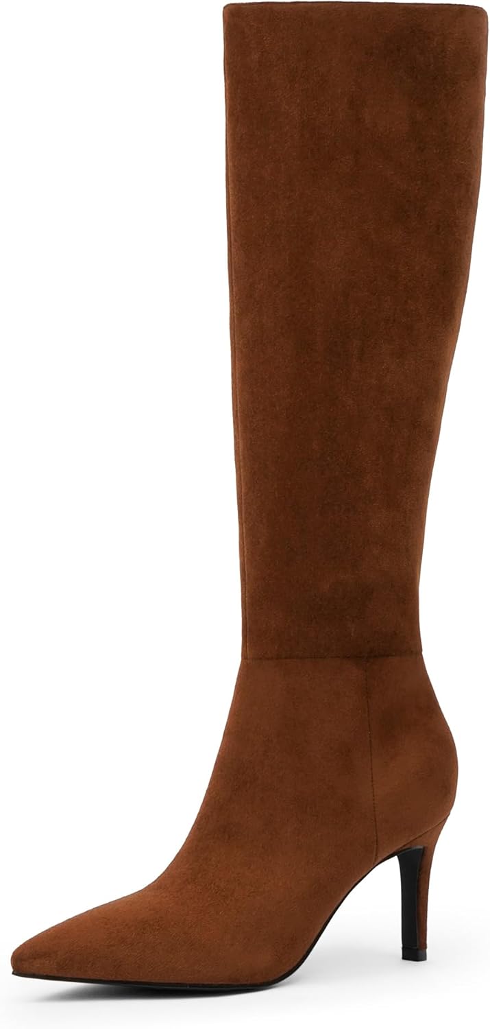 Knee High Boots Women Pointed Toe Stiletto High Heel Long Boots