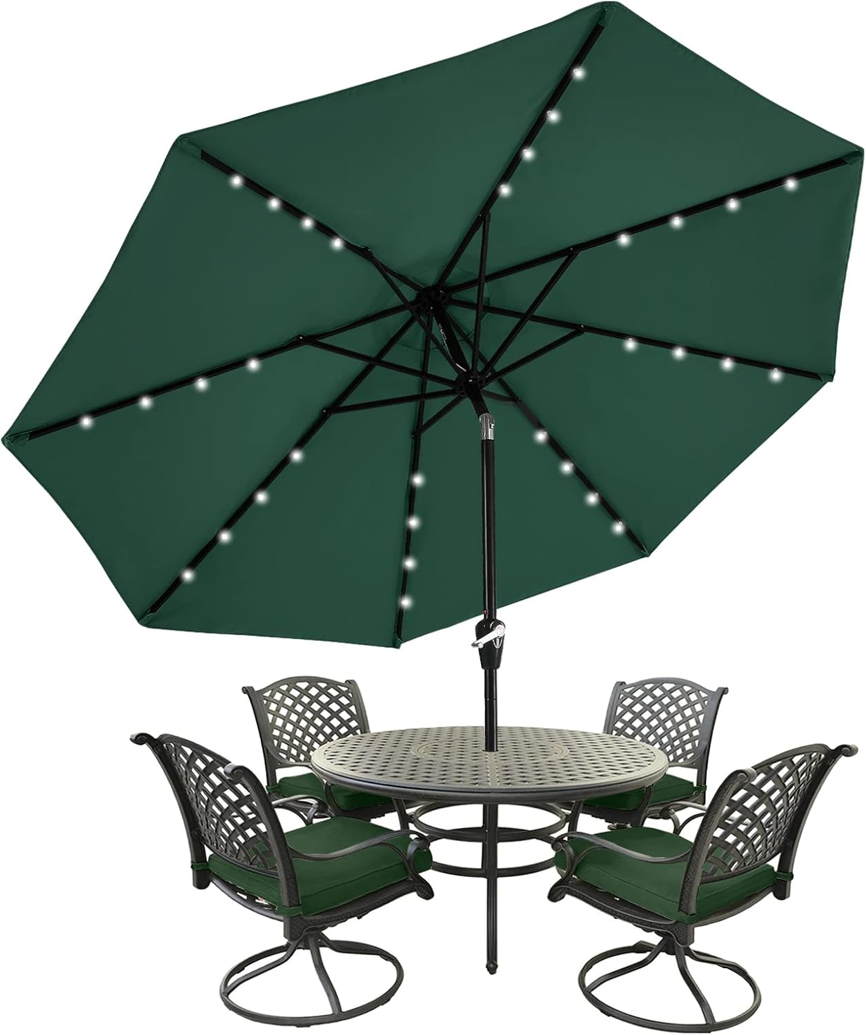 MASTERCANOPY Patio Umbrella with Solar LED Lights for Shade