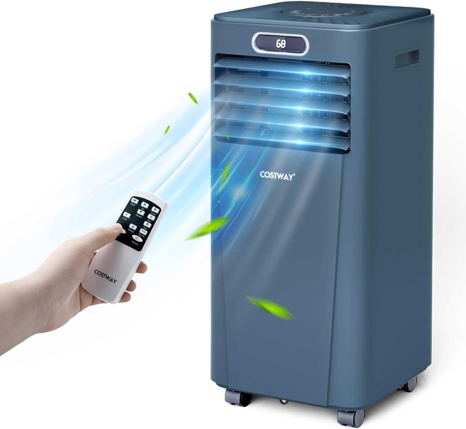COSTWAY 8000BTU Portable Air Conditioner - Cools 230 Sq. ft, Remote Control
