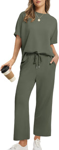 Sampeel Two Piece Sets for Women Wide Leg Crop Pants - Travel Ready be