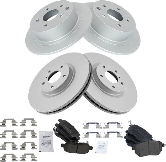 TRQ Front and Rear Brake Pad & Rotor Kit for Nissan Altima