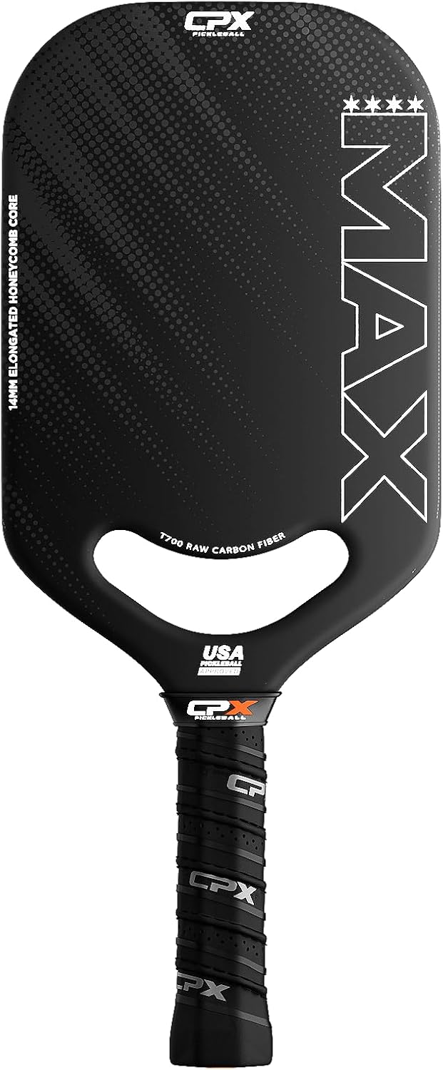 CPX MAX Black Raw Carbon Fiber T700 Pickleball Paddle Racket