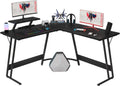L Shaped Gaming Desk 51 in Corner PC Table - Spacious Monitor Riser