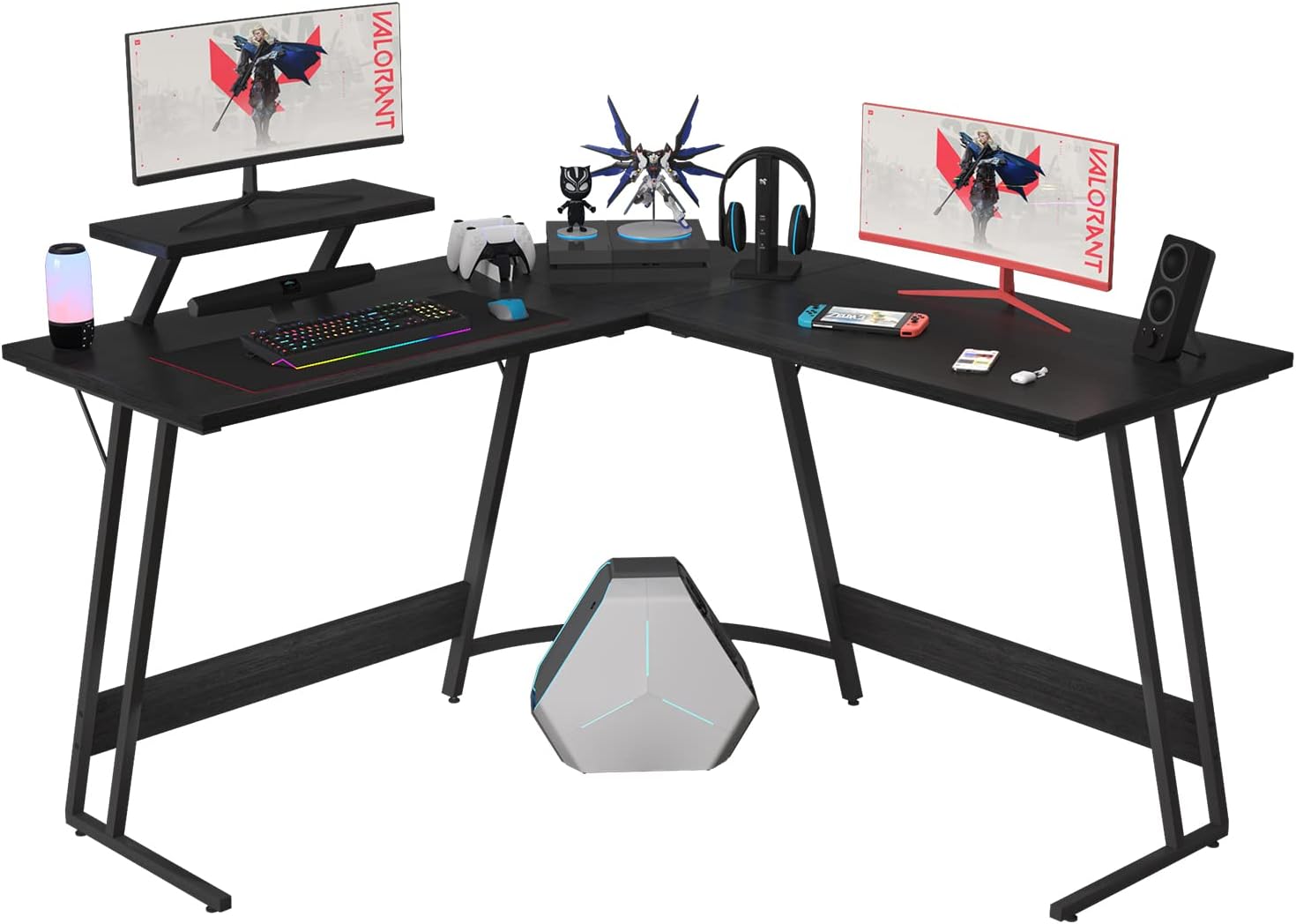Homall L Shaped Gaming Desk with Large Monitor Riser Stand