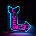 Live Music Neon Signs for Wall Decor - Bright LED Accent Light