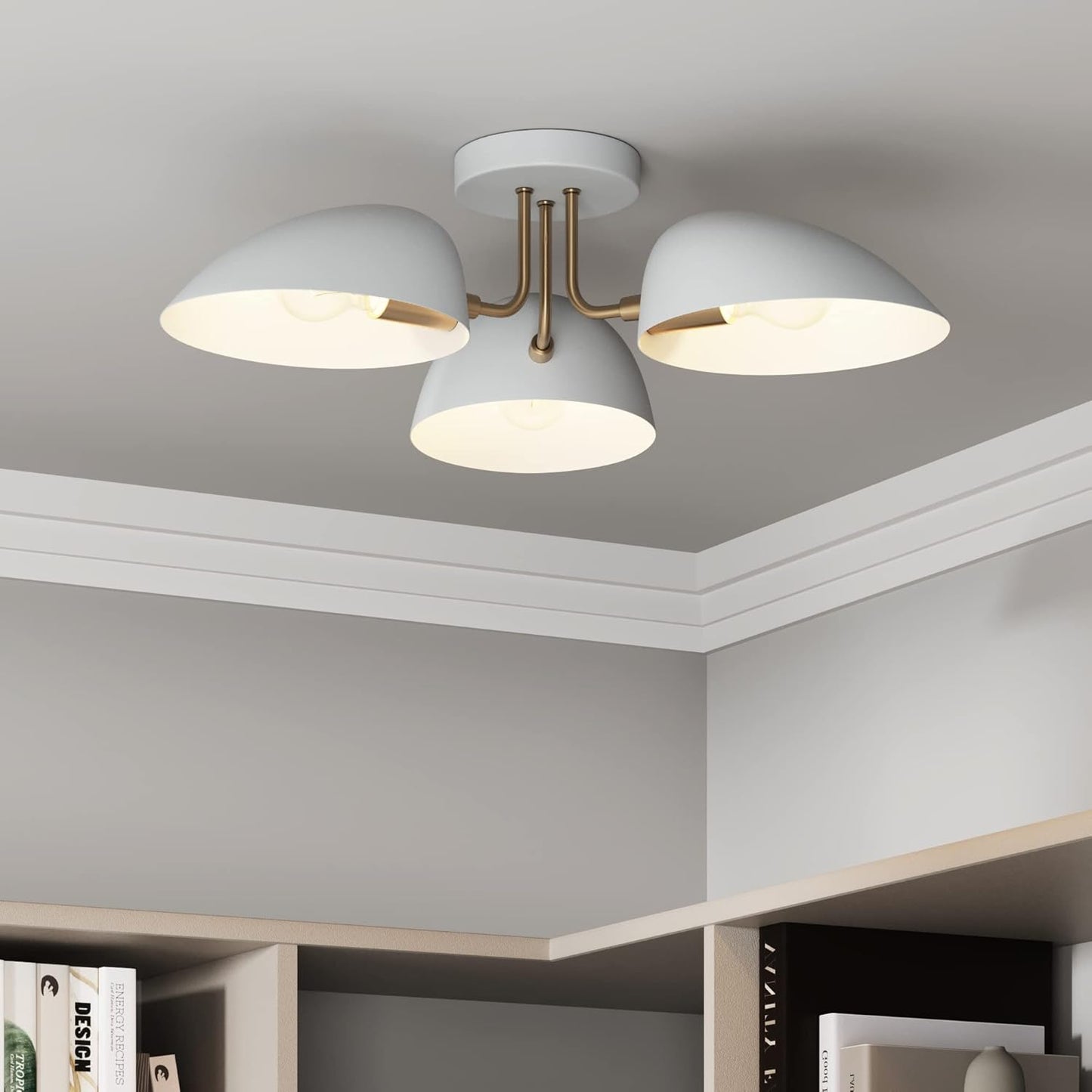 Nathan James Argo Semi Mount Flush Ceiling Light for Modern Spaces