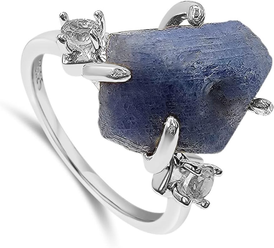 Real Raw Crystal Ring Birthstone Jewelry Gift for Her Unique