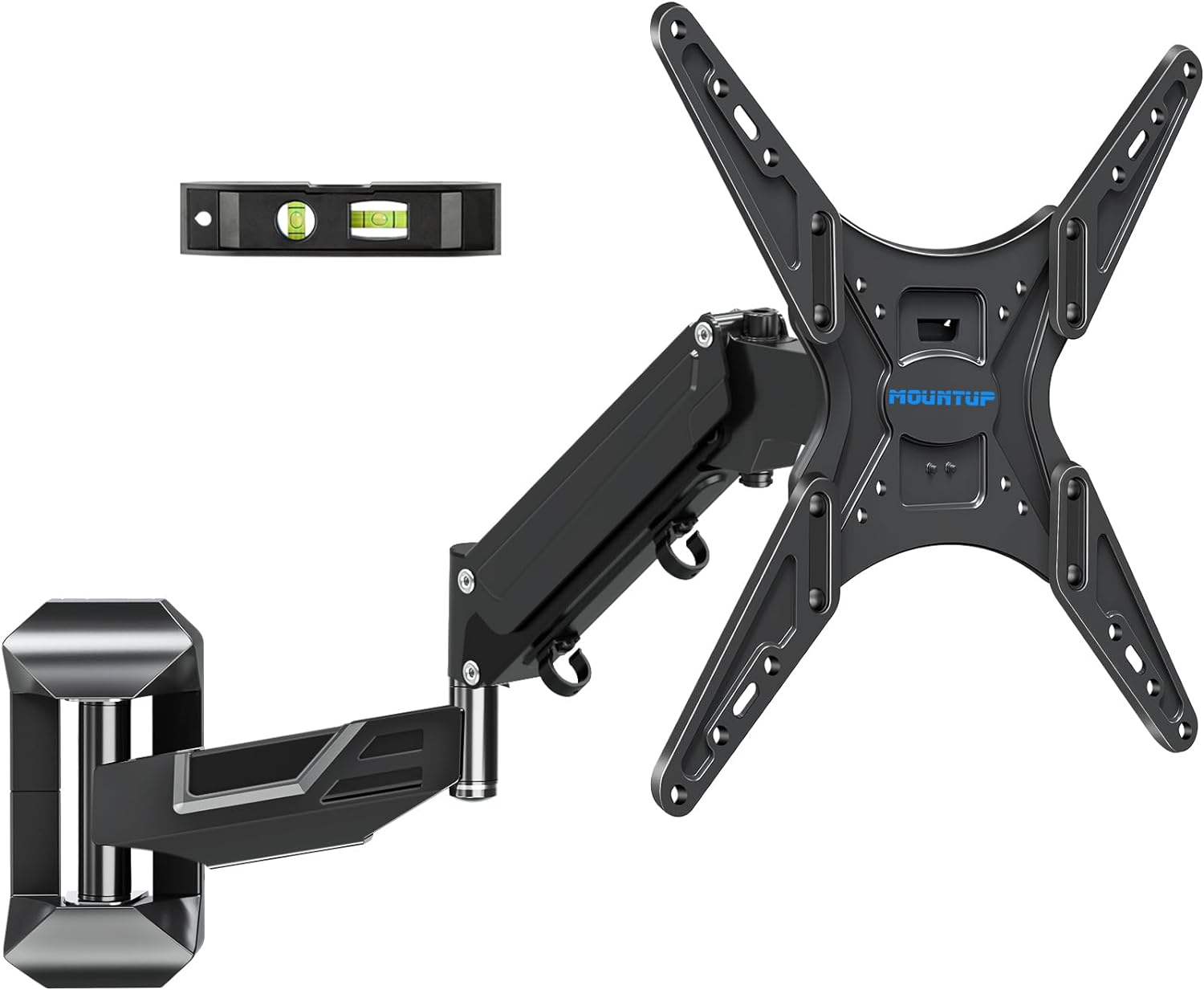 Adjustable Gas Spring TV Wall Mount - Swivel, Tilt, Corner Articulating Arm - MOUNTUP MU0037