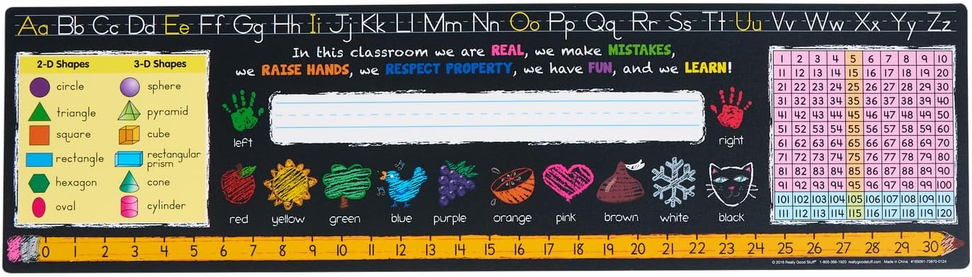Chalkboard-Style Self-Adhesive Desktop Reference Nameplates