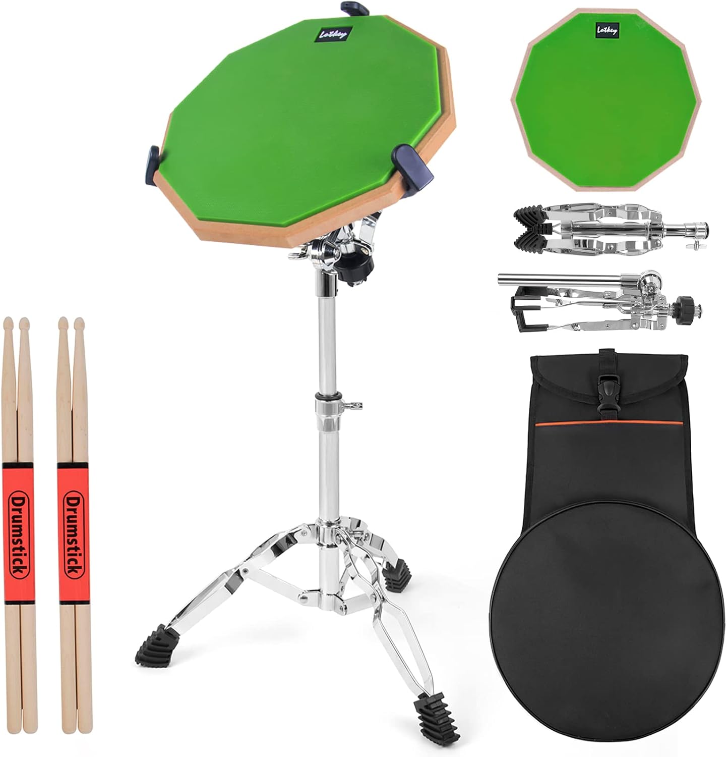 Drum Practice Pad Set with Snare Stand and Accessories for All