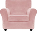 Velvet Chair Slipcovers with Arm 2 Piece Stretch Cover - Pet Friendly