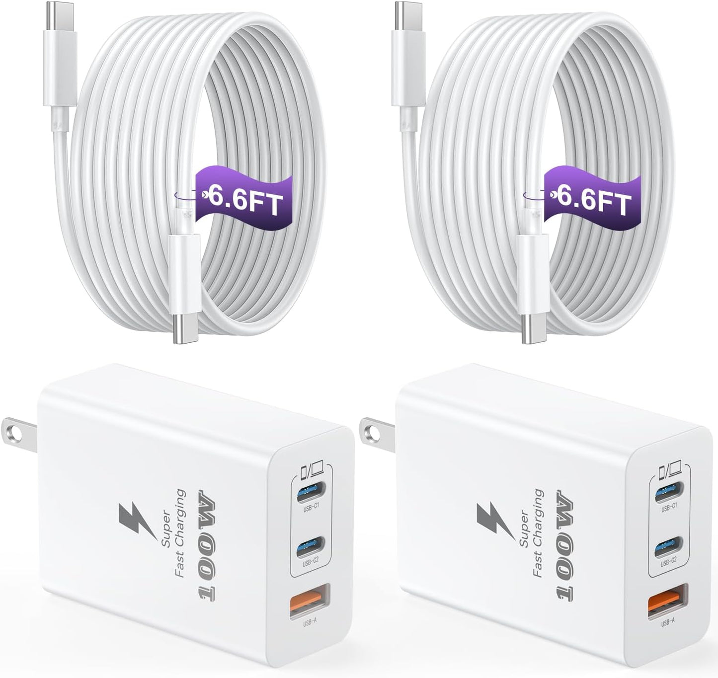USB C Charger Block 100W - Fast Charging for Multiple Devices