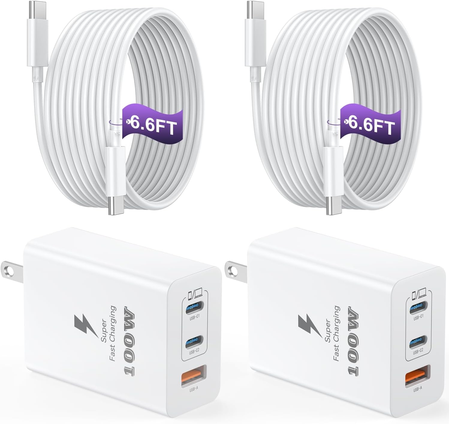 USB C Charger Block 100W - Fast Charging for Multiple Devices