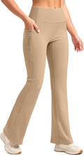 Fleece Lined Flare Leggings Women - Warm Water Resistant Winter Pants