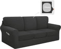 Easy-Going 7 Piece Stretch Couch Cover Set - Large Dark Grey