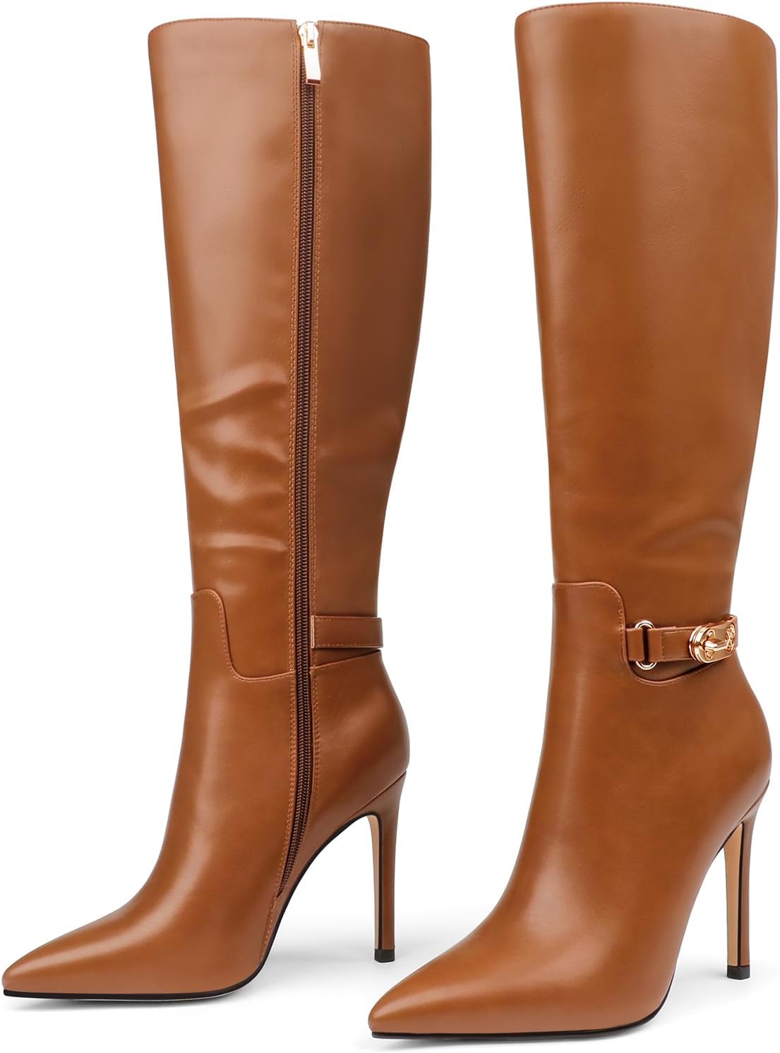 Stylish Knee High Boots with Pointed Toe and Stiletto Heel