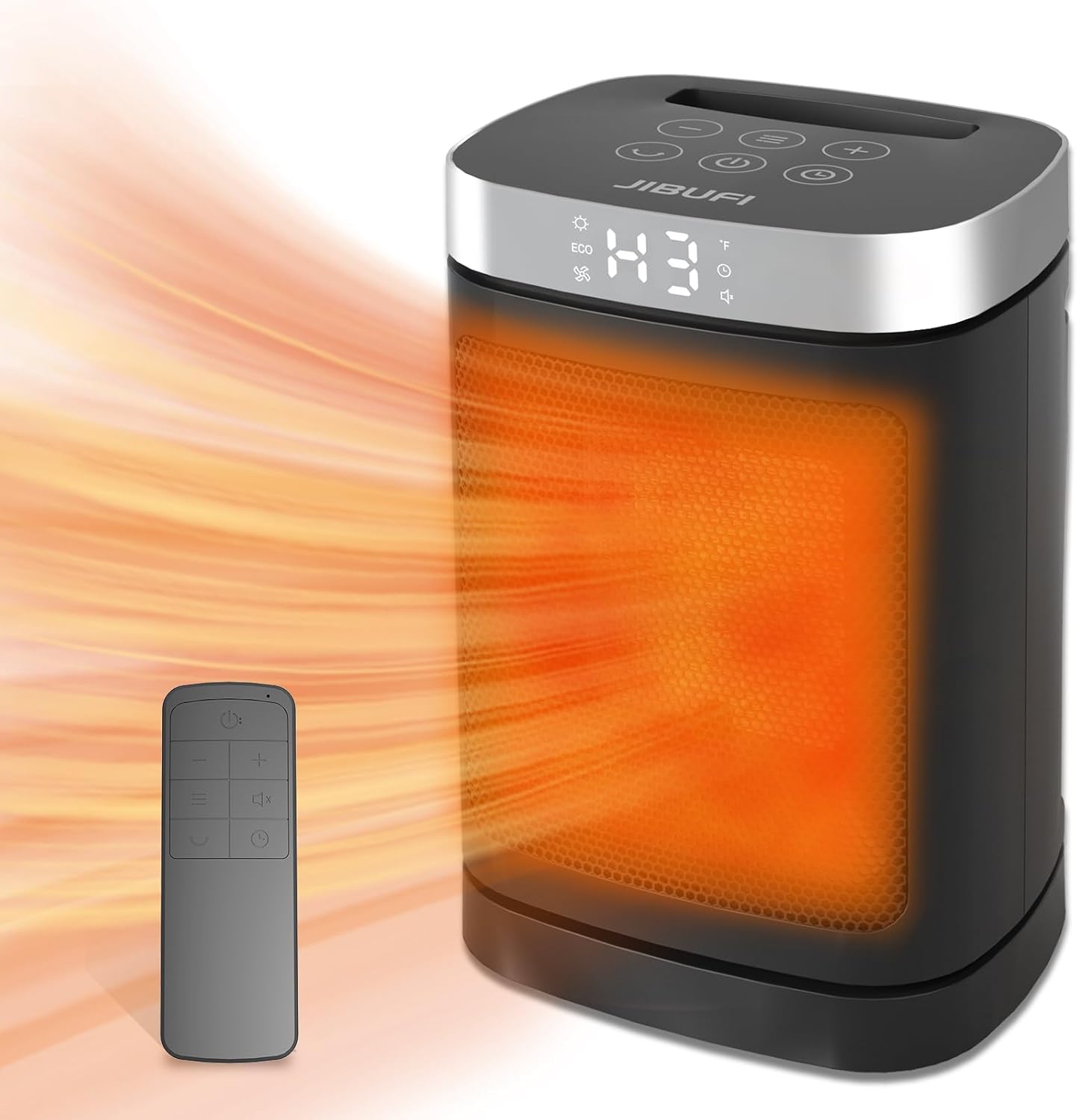 JIBUFI 1500W PTC Heater - Rapid Heating & Remote Control