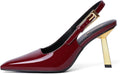 Slingback Heels for Women Burgundy Kitten Heels - Elegant Low Pumps