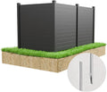 Caprihom Vinyl Privacy Fence Screen Set - Pool Equipment Enclosure