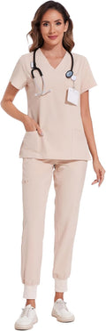 COZYFIT Scrubs for Women Set - Stretch V-Neck Top (Style F5RW)