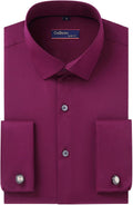 Gollnwe Men's Dress Shirt with Unique Metal Cufflinks for Style