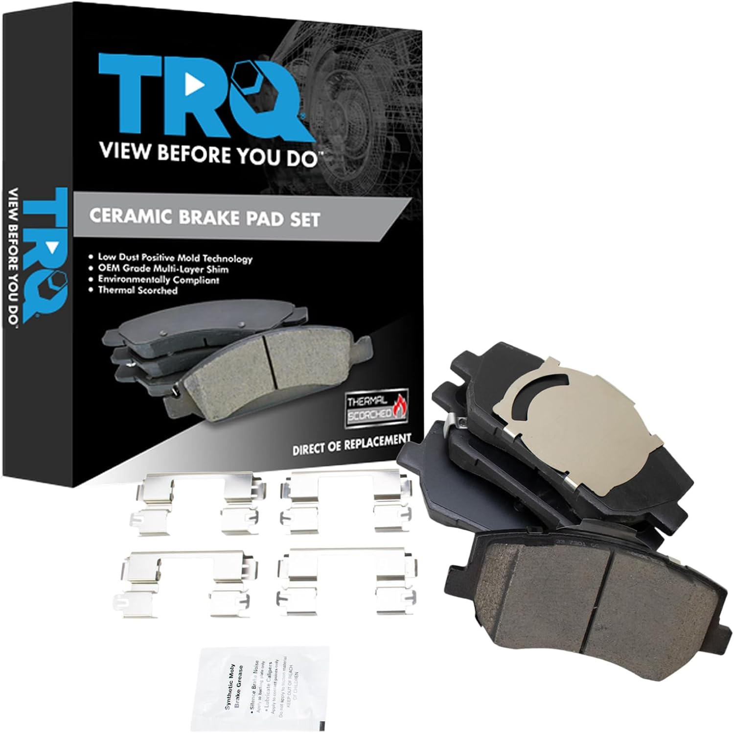 TRQ Front Brake Pads Ceramic for 2019-2020 Hyundai Santa Fe