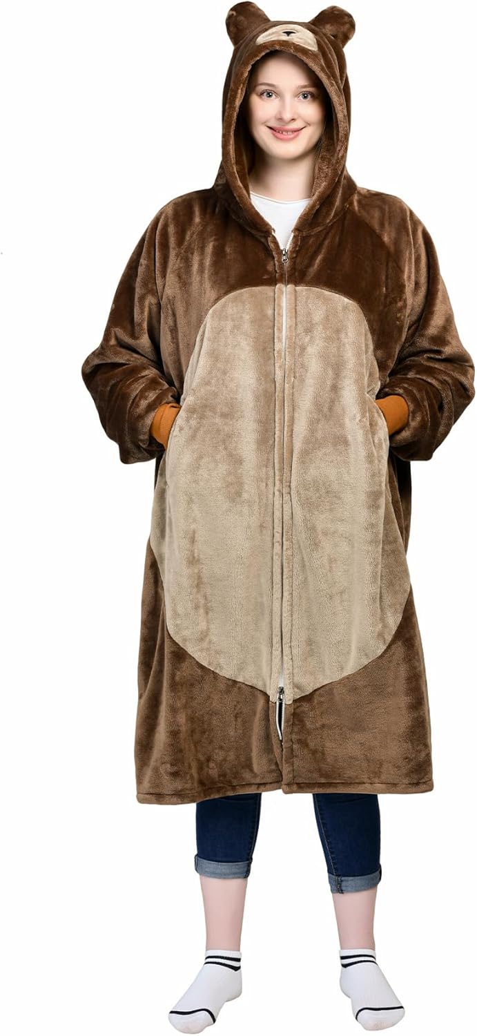 Cozy Bear Hooded Blanket for Adults - Perfect Gift for All