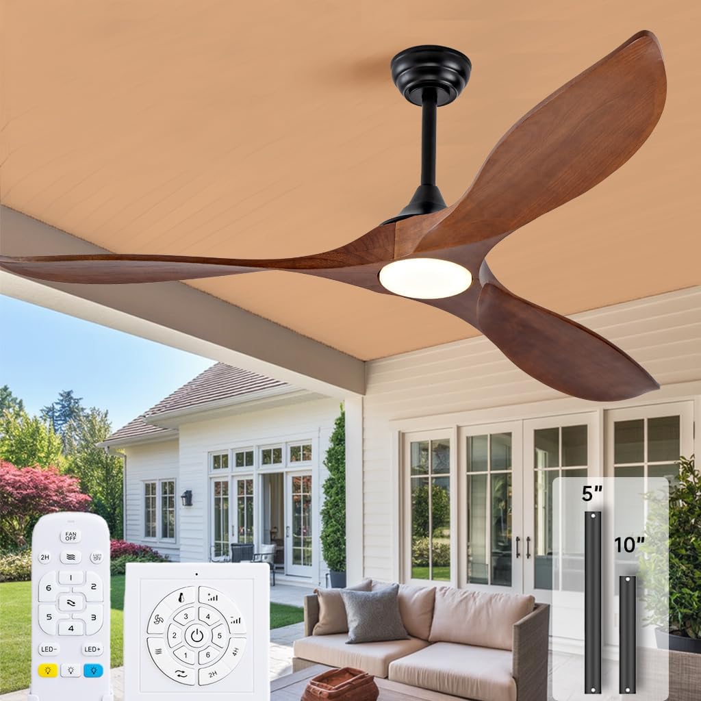 60 Inch Outdoor Ceiling Fan with Lights and Remote Control