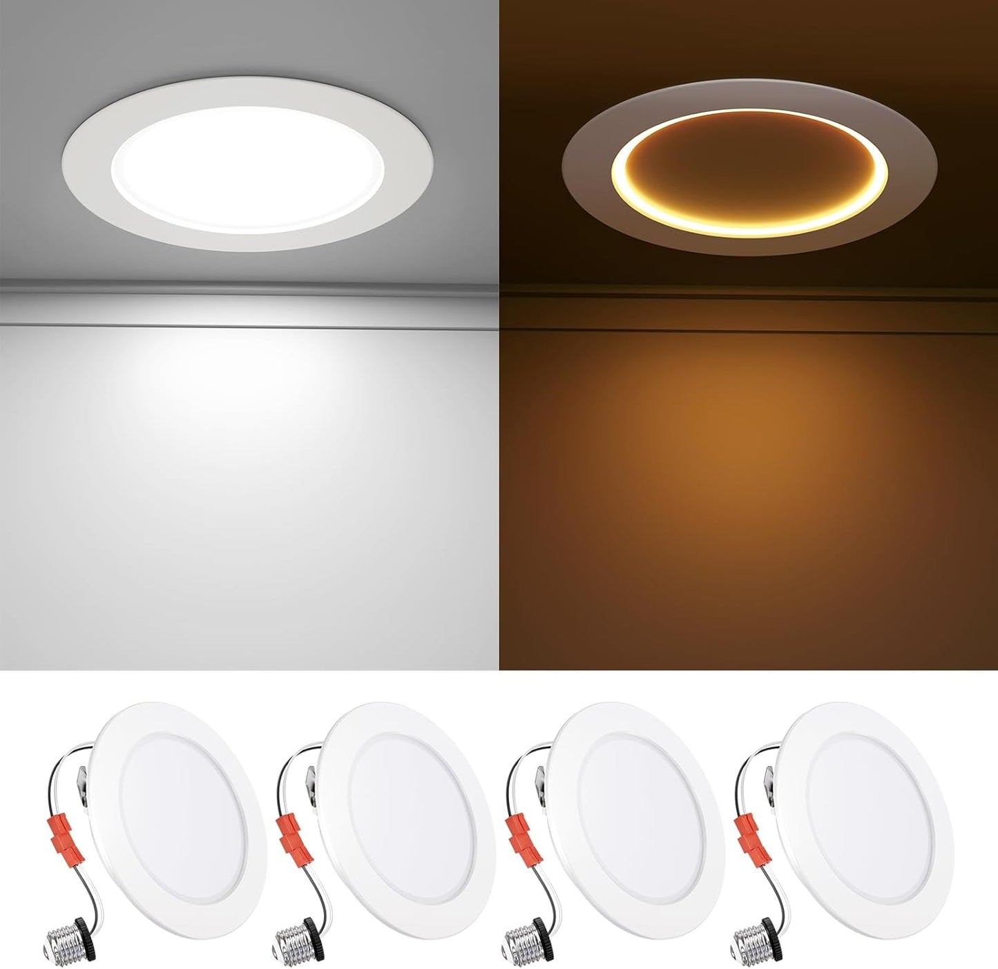 Ensenior 4 Inch LED Can Lights with Night Light for Home Use