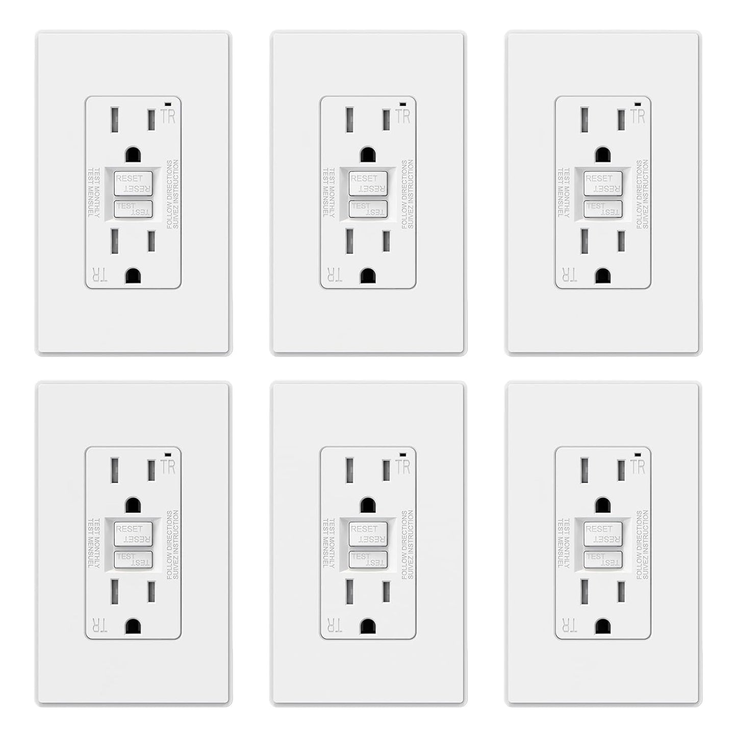 ELEGRP GFCI Outlet 15 Amp with Self-Test and Tamper Resistance