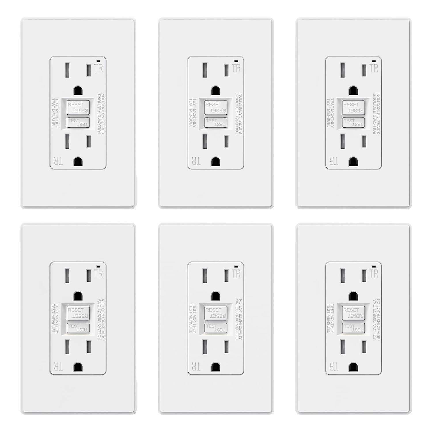 ELEGRP GFCI Outlet 15 Amp with Self-Test and Tamper Resistance